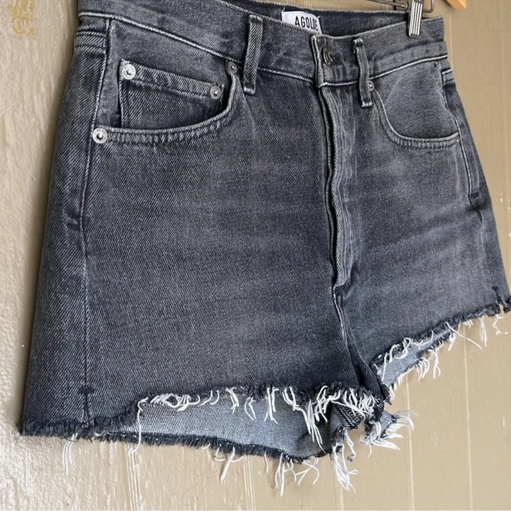 AGOLDE Women's Black Denim Shorts - Picture 2 of 10